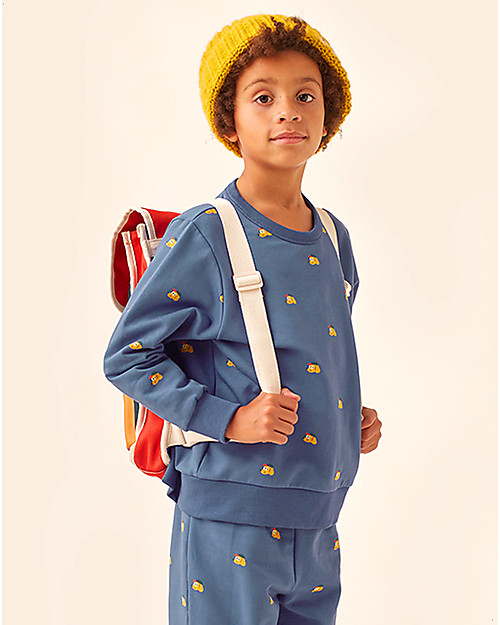 Tiny Cottons Long Sleeved Sweatshirt - Dogs - Soft Blue/Honey - Pima Cotton Sweatshirts