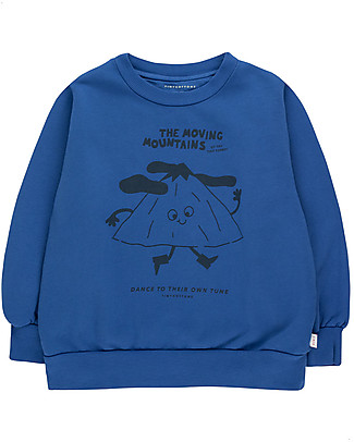 Tiny Cottons Long-Sleeved Sweatshirt -Moving Mountains - Ultramarine- 100% Organic Cotton Fleece Sweatshirts
