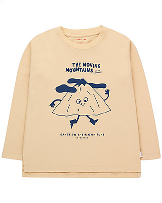Tiny Cottons Long-Sleeved T-Shirt - Moving Mountains - Cappuccino - 100% Organic Cotton Long Sleeves Tops