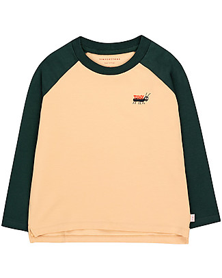 Tiny Cottons Long-Sleeved T-Shirt - Tiny Ant - Cappuccino/Ink Blue - Pima Cotton Long Sleeves Tops