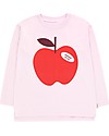 Tiny Cottons Long Sleeves Tee Apple, Pale Pink/Burgundy - Pima Cotton Long Sleeves Tops