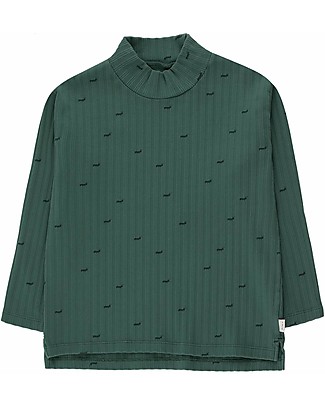 Tiny Cottons Mockneck Long-Sleeved T-Shirt - Ants - Stormy Blue/Ink Blue - Pima Cotton Long Sleeves Tops