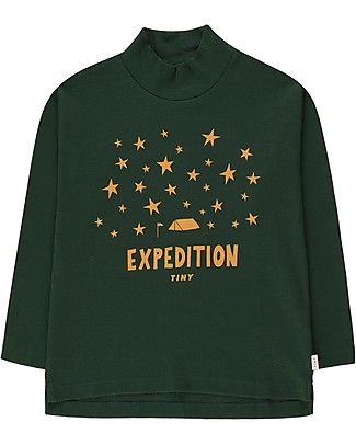 Tiny Cottons Mockneck Long-Sleeved T-Shirt -Expedition - dark green/honey - Pima Cotton Long Sleeves Tops