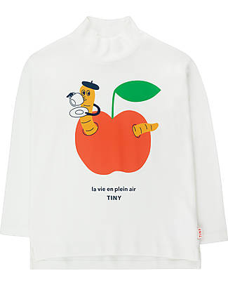 Tiny Cottons Mockneck Long-Sleeved T-Shirt - La Vie - Snow and Summer Red - Pima Cotton Long Sleeves Tops