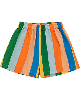 Tiny Cottons Multicolor Stripes Long Short - Multicolor - 100% Cotton Shorts
