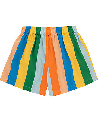 Tiny Cottons Multicolor Stripes Long Short - Multicolor - 100% Cotton Shorts