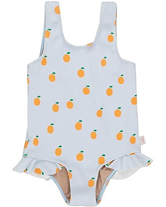 Tiny Cottons Oranges Frills Swimsuit - Pale blue/Orange Swimsuits