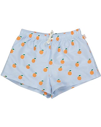 Tiny Cottons Oranges Swimming Trunks with Drawstring - Pale blue/Orange Swimming Trunks
