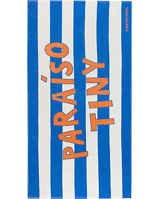 Tiny Cottons Paraiso Towel - Light Cream Lapis Blue Towels And Flannels