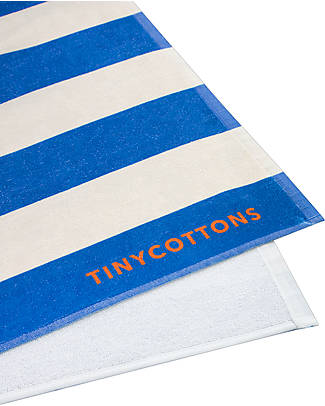 Tiny Cottons Paraiso Towel - Light Cream Lapis Blue Towels And Flannels
