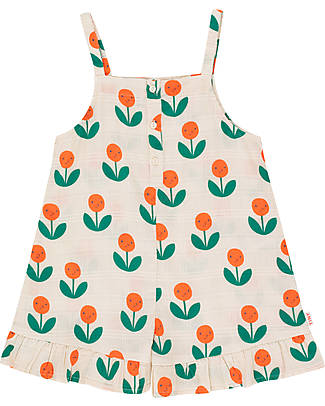 Tiny Cottons Peonies Straps One-Piece - Light Cream - 100% Cotton Dresses_