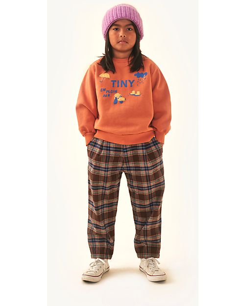 Tiny Cottons Pleated Pants - Apples - Light Brown/Deep Red - 100% Cotton Trousers