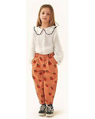 Tiny Cottons Pleated Pants - Apples - Light Brown/Deep Red - 100% Cotton Trousers
