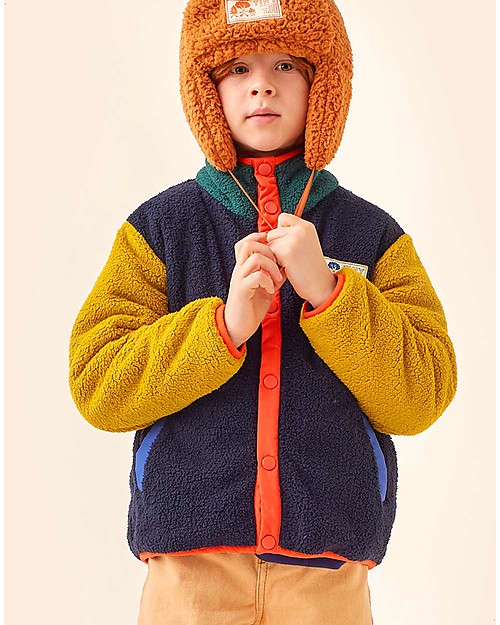Tiny Cottons Polar Jacket - Deep Blue/Honey - a Colorful Hug for the Coldest Days Jackets