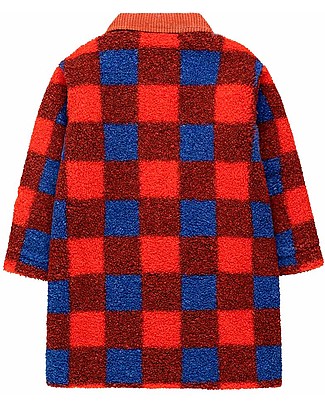 Tiny Cottons Sherpa Jacket - Red/Ultramarine - Check Design - Warm and Elegant Jackets