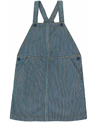 Tiny Cottons Short Dress with Stripes - Denim - 100% Cotton - Beautiful and Comfortable Dresses_