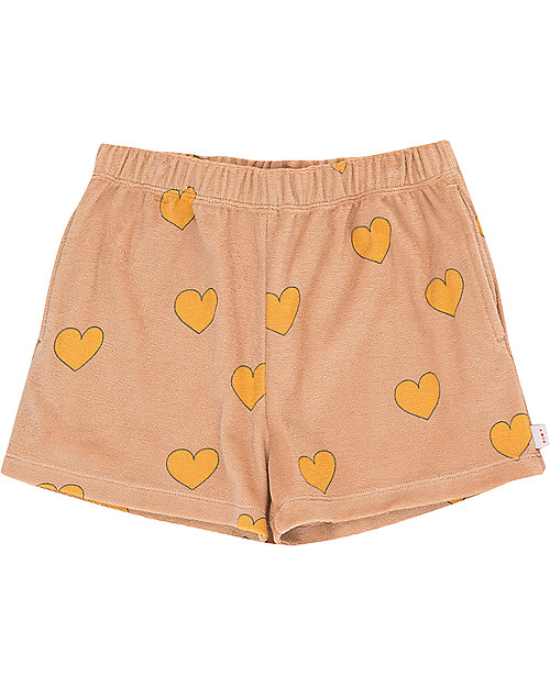 Tiny Cottons Short Hearts, Nude/Yellow - 100% Pima Cotton Shorts