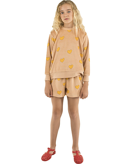 Tiny Cottons Short Hearts, Nude/Yellow - 100% Pima Cotton Shorts