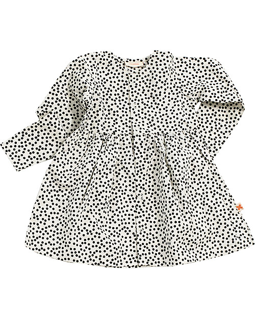 Tiny Cottons Small Dots Dress - Black on White - 100% Pima Cotton Dresses_