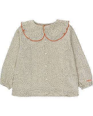 Tiny Cottons Small Dots Shirt - Light Cream/Navy - 100% Cotton Bluse