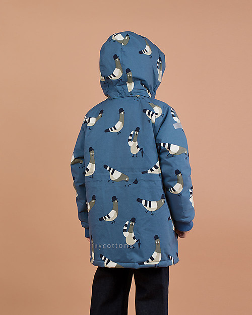 Tiny Cottons Snow Jacket “Pigeons”, Light blue/Light grey
