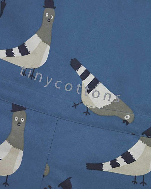 Tiny Cottons Snow One-piece “Pigeons”, Light Navy/Light Grey