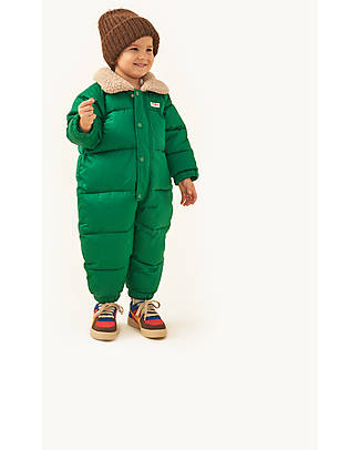 Tiny Cottons Solid Padded Overall - Grass Green - Windproof and Waterproof Snowsuits