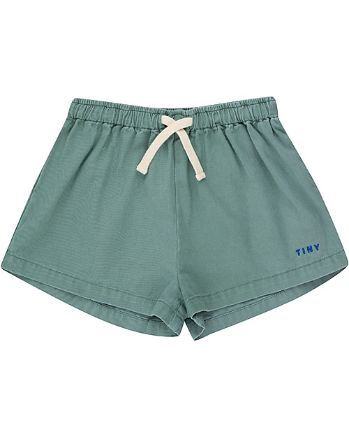 Tiny Cottons Solid Short with Drawstring - Light Teal - 100% Cotton Shorts