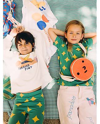 Tiny Cottons Sparkle Pant - Deep Green Orange - Pima Cotton Leggings