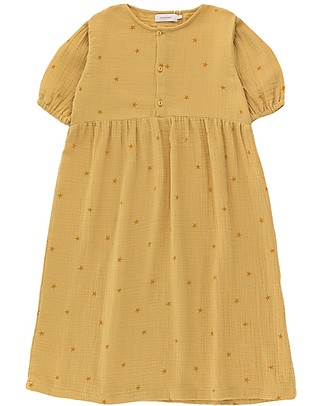 Tiny Cottons Stafish Puff Dress - Sand/Honey - 100% Cotton Dresses