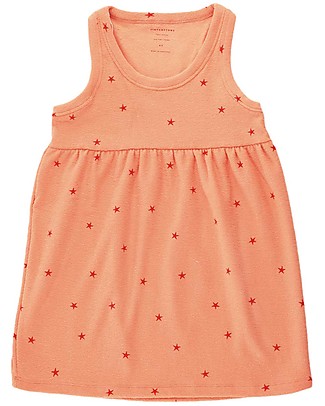 Tiny Cottons Starfish Dress - Papaya/Red - Pima Cotton Dresses