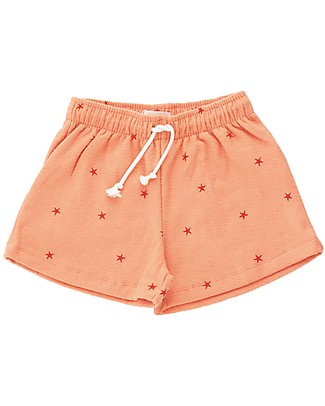 Tiny Cottons Starfish Shorts - Papaya/Red - Pima Cotton Shorts