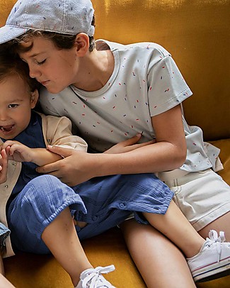 Tiny Cottons Sticks Tee - Pale Grey - Pima Cotton Evening Tops