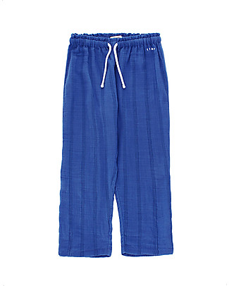 Tiny Cottons Striped Straight Pants - Blue - 100% Cotton Trousers