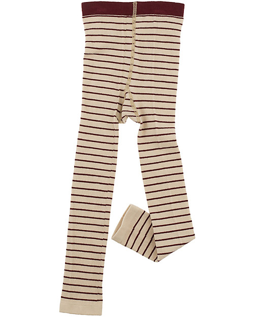 Childs Brown and White Striped Tights