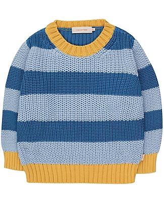 Tiny Cottons Stripes Sweater - Pale blue/Lilac blue - 100% Cotton Jumpers