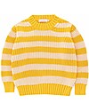 Tiny Cottons Stripes Sweater - Yellow/Light Cream - 100% Cotton Jumpers
