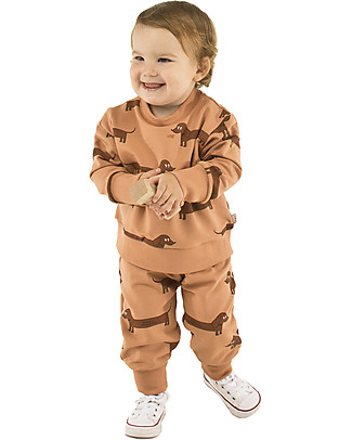Tiny Cottons Sweatshirt Bassotto, Brown - Pima Cotton Sweatshirts