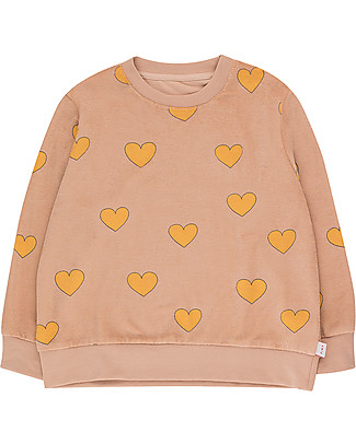 Tiny Cottons Sweatshirt Hearts, Nude/Yellow - 100% Pima Cotton Sweatshirts