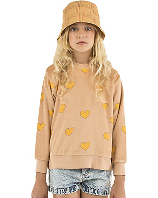 Tiny Cottons Sweatshirt Hearts, Nude/Yellow - 100% Pima Cotton Sweatshirts