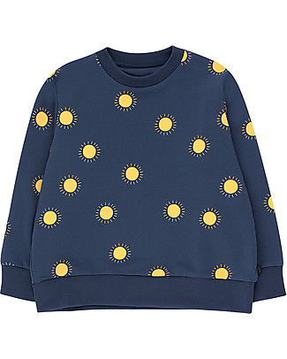 Tiny Cottons Sweatshirt Sun, Navy/Yellow - Pima Cotton Sweatshirts