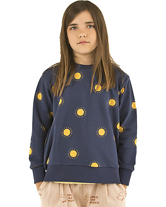 Tiny Cottons Sweatshirt Sun, Navy/Yellow - Pima Cotton Sweatshirts