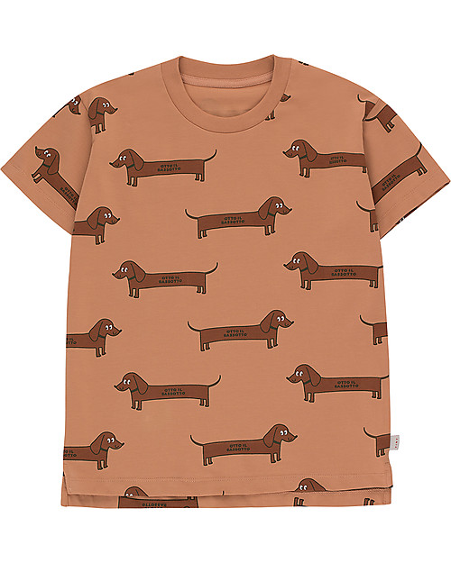 Tiny Cottons T-Shirt Bassotto, Brown - Pima Cotton T-shirts