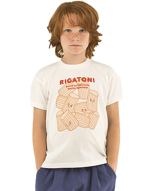 Tiny Cottons T-Shirt Rigatoni, Off White/Red - 100% Pima Cotton T-shirts