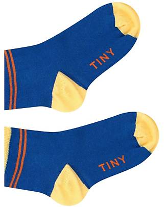 Tiny Cottons Thin Quarter Socks Stripes - Ultramarine - Elasticated Cotton Socks