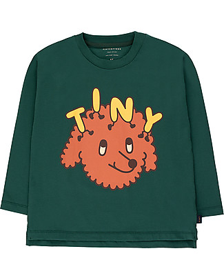 Tiny Cottons Tiny Dog Tee - Dark Green/Sienna - Pima Cotton Long Sleeves Tops