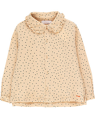 Tiny Cottons Tiny Dots Shirt - Cappuccino/Navy - 100% Cotton Shirts And Blouses