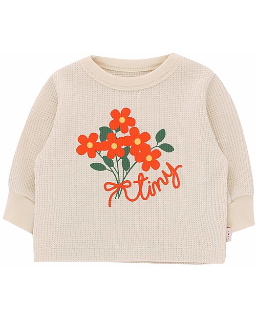 Tiny Cottons Waffle Baby Sweatshirt - Pink/Bouquet - Elasticated Pima Cotton Sweatshirts