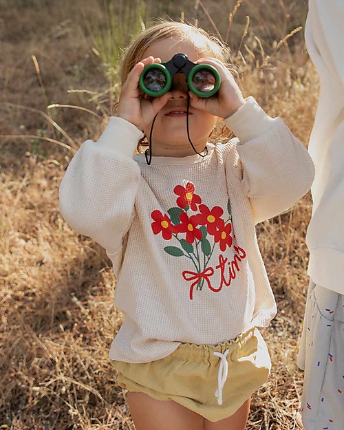 Tiny Cottons Waffle Baby Sweatshirt - Pink/Bouquet - Elasticated Pima Cotton Sweatshirts