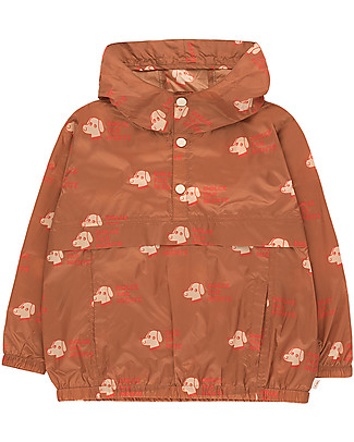 Tiny Cottons Windbreaker Dog, Cinnamon/Light Cream - with Hood Jackets
